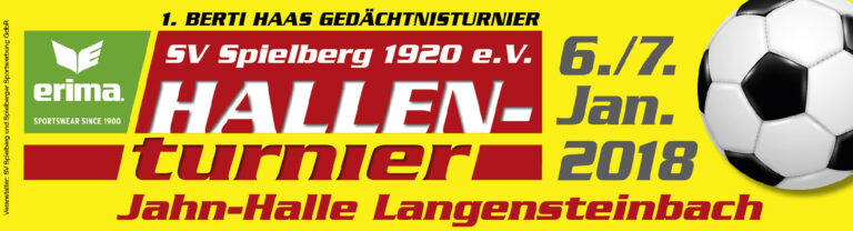 Werbebanner Hallenturnier 6. / 7. januar 2018