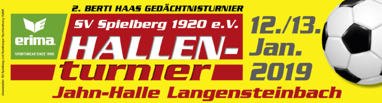 Werbebanner Hallenturnier 12. / 13. januar 2019